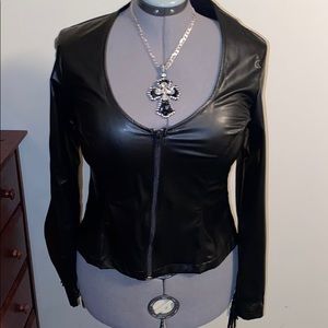 Black PVC shirt jacket